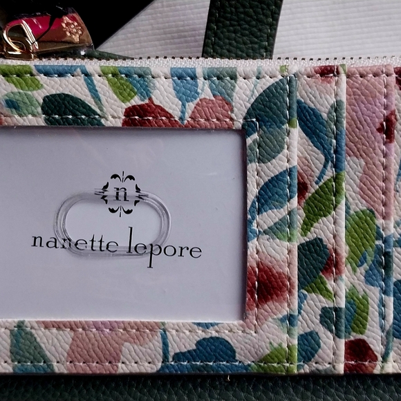 Nanette Lepore - Sage Green Wallet w/Floral Card Holder - Picture 6 of 7